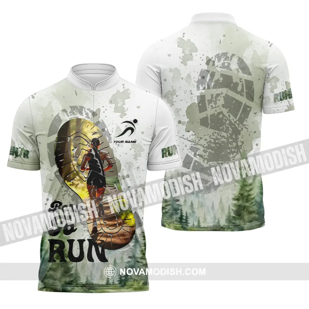 Unisex Shirt - Custom Born To Run Shirt Zipper Polo Shirt / S T-shirt