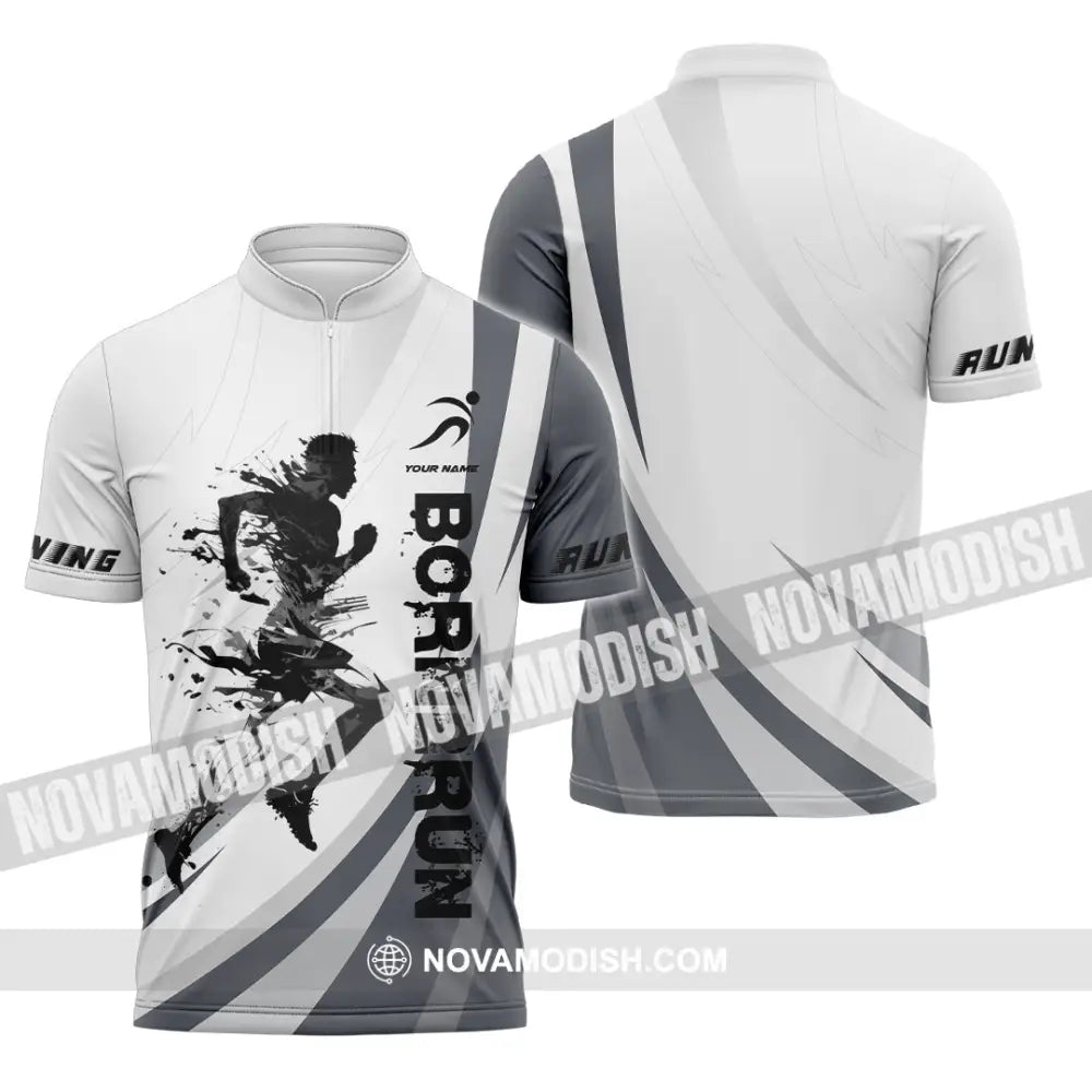 Unisex Shirt - Custom Born To Run Shirt Zipper Polo Shirt / S T-shirt