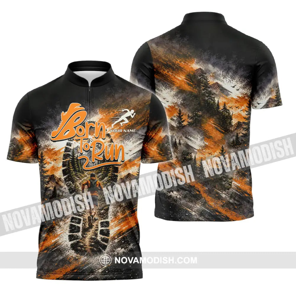 Unisex Shirt - Custom Born To Run Shirt - Zipper Polo Shirt / S - T-shirt