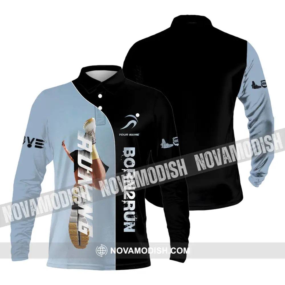 Unisex Shirt - Custom Born To Running Shirt Long Sleeve Polo / S T-shirt