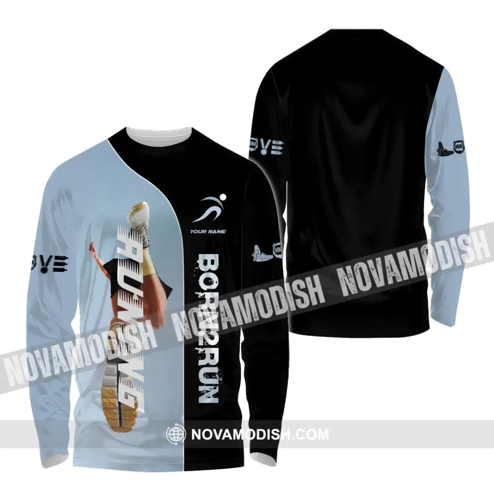 Unisex Shirt - Custom Born To Running Shirt Long Sleeve Shirt / S T-shirt