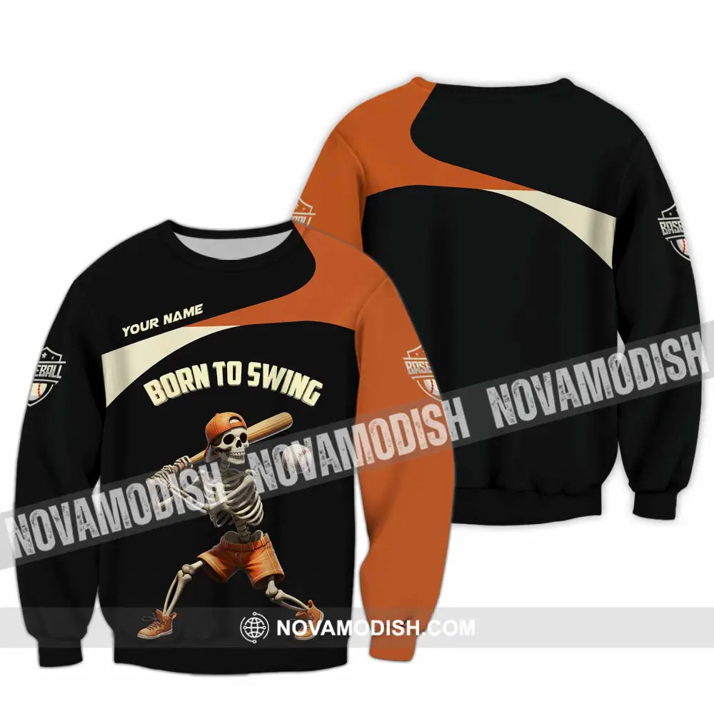 Unisex Shirt - Custom Born To Swing Baseball Shirt Long Sleeve / S T-shirt