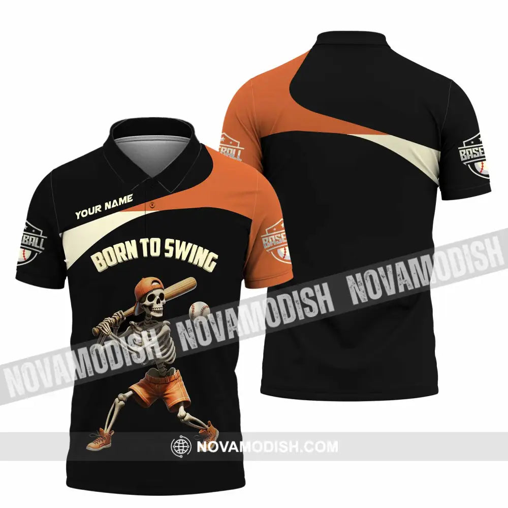 Unisex Shirt - Custom Born To Swing Baseball Shirt Polo Shirt / S T-shirt