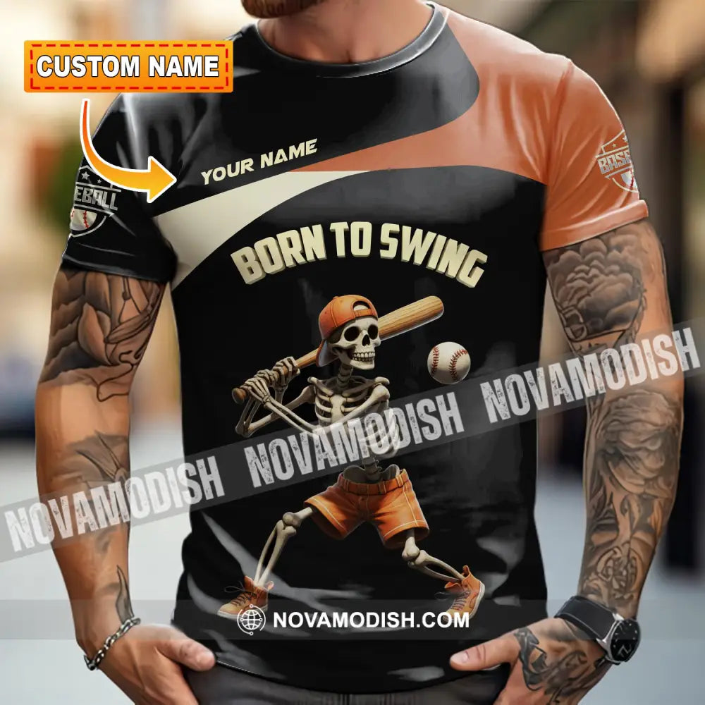 Unisex Shirt - Custom Born To Swing Baseball Shirt T-shirt