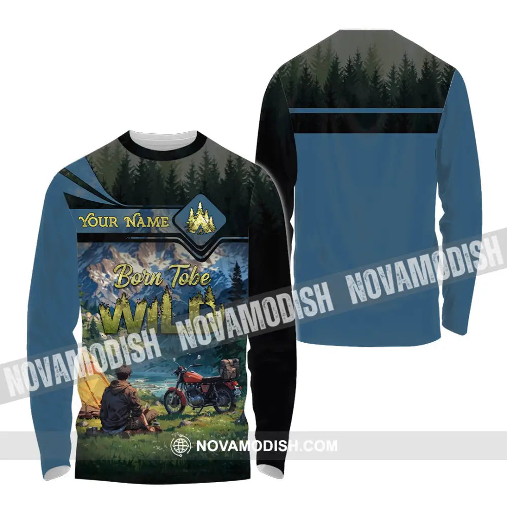 Unisex Shirt - Custom Born Tobe Wild Camping Shirt Long Sleeve Shirt / S T-shirt