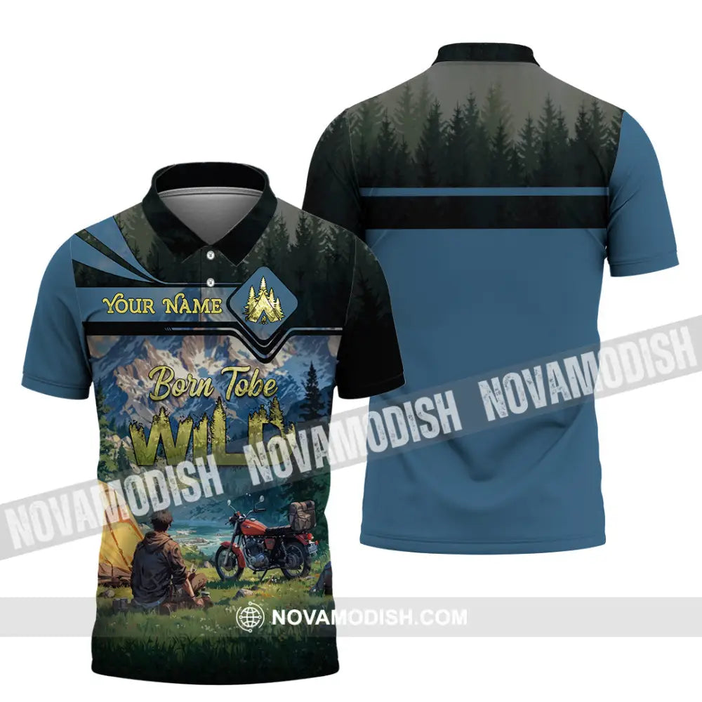 Unisex Shirt - Custom Born Tobe Wild Camping Shirt Polo Shirt / S T-shirt