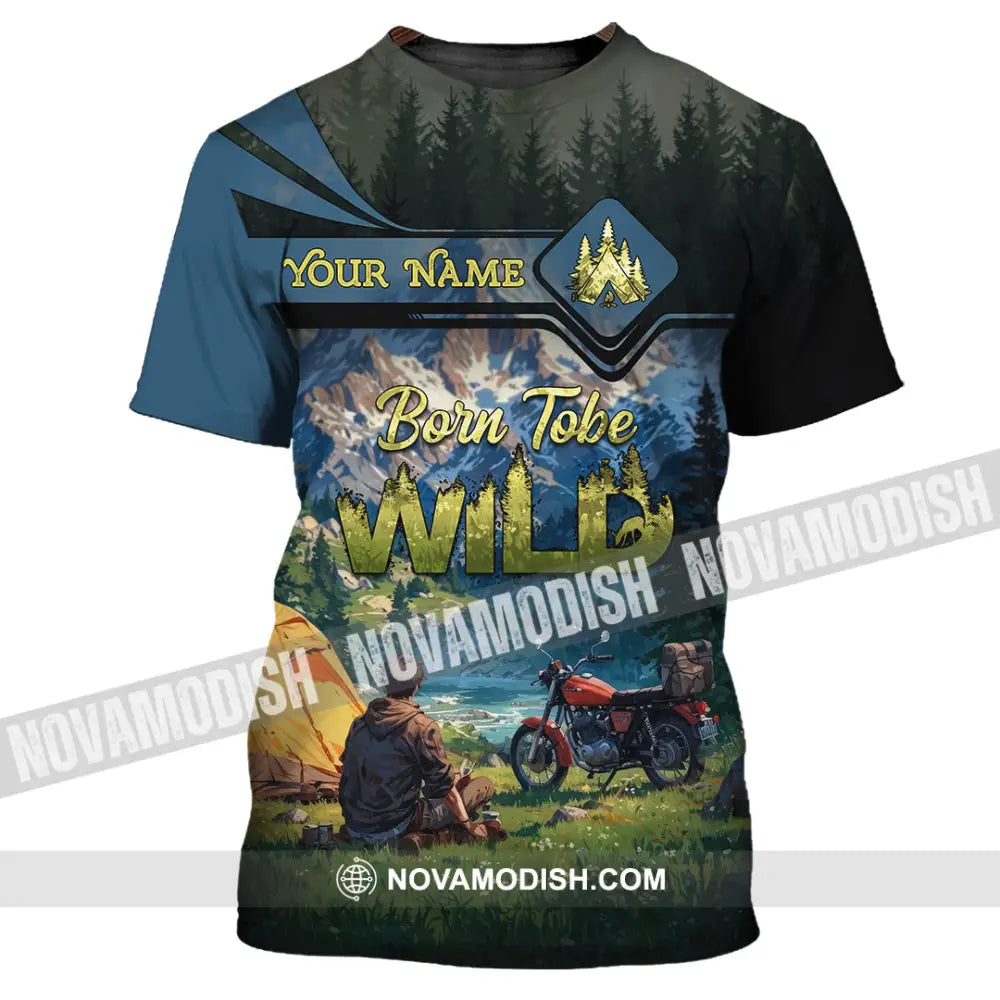 Unisex Shirt - Custom Born Tobe Wild Camping Shirt T-Shirt / S T-shirt