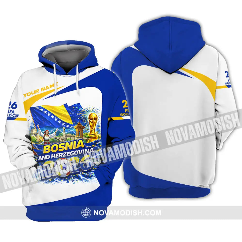 Unisex Shirt - Custom Bosnia And Herzegovina World Cup 2026 3D Shirt - Hoodie / S - T-shirt