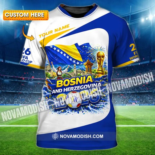 Unisex Shirt - Custom Bosnia And Herzegovina World Cup 2026 3D Shirt - T-shirt