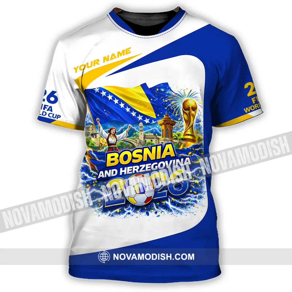 Unisex Shirt - Custom Bosnia And Herzegovina World Cup 2026 3D Shirt - T-Shirt / S - T-shirt