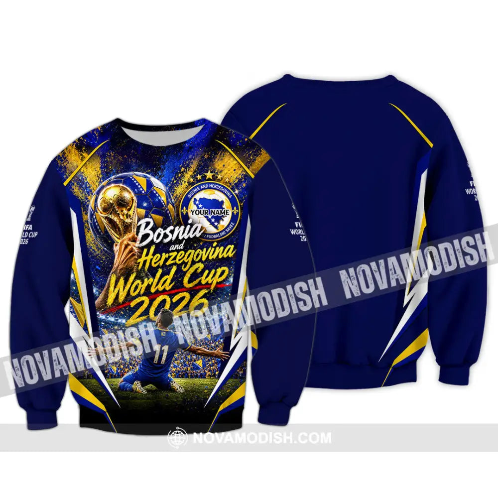 Unisex Shirt - Custom Bosnia And Herzegovina World Cup 2026 Shirt - Long Sleeve / S - T-shirt