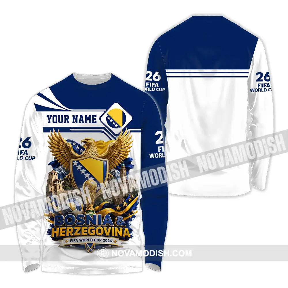 Unisex Shirt - Custom Bosnia And Herzegovina World Cup 2026 Shirt - Long Sleeve Shirt / S - T-shirt