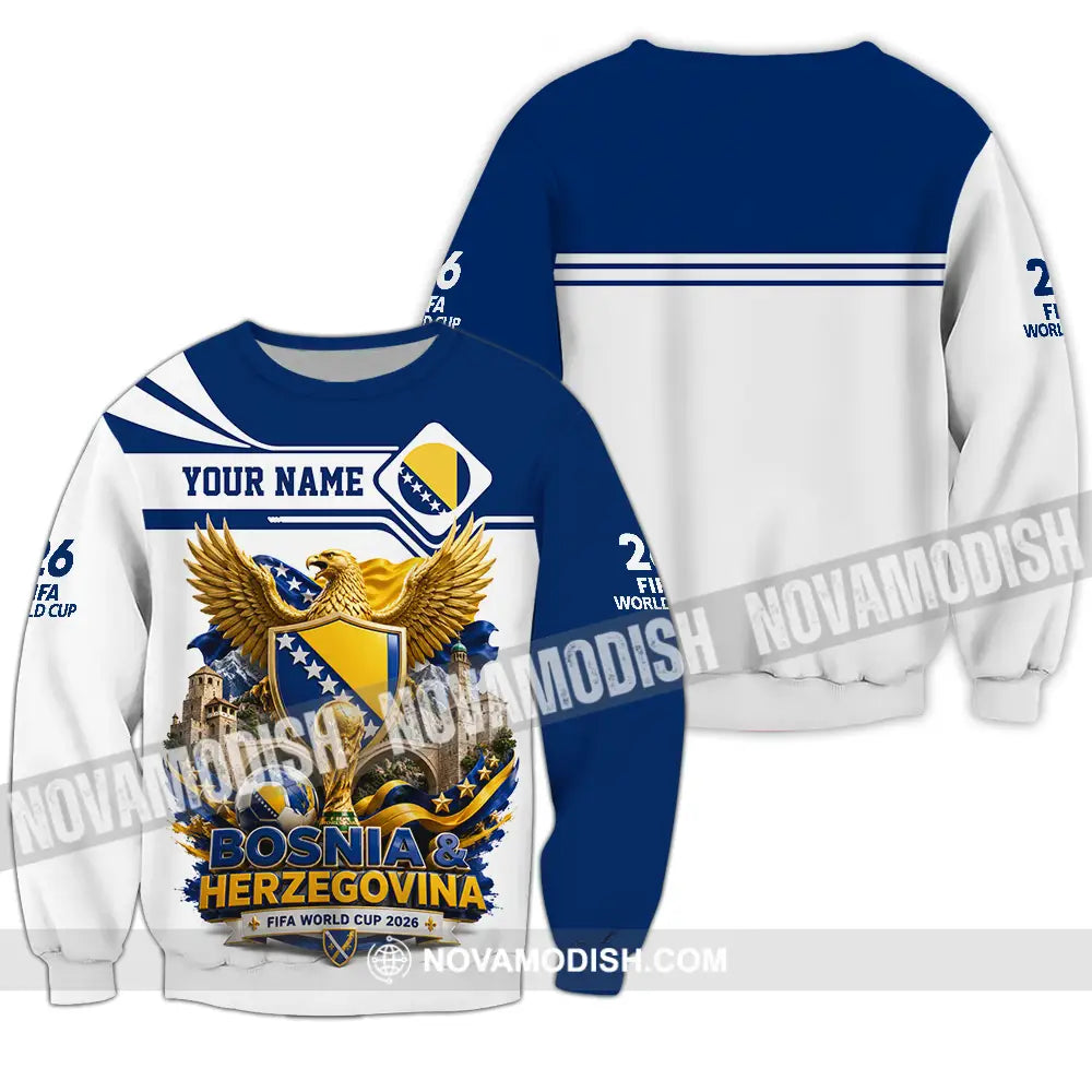 Unisex Shirt - Custom Bosnia And Herzegovina World Cup 2026 Shirt - Long Sleeve / S - T-shirt