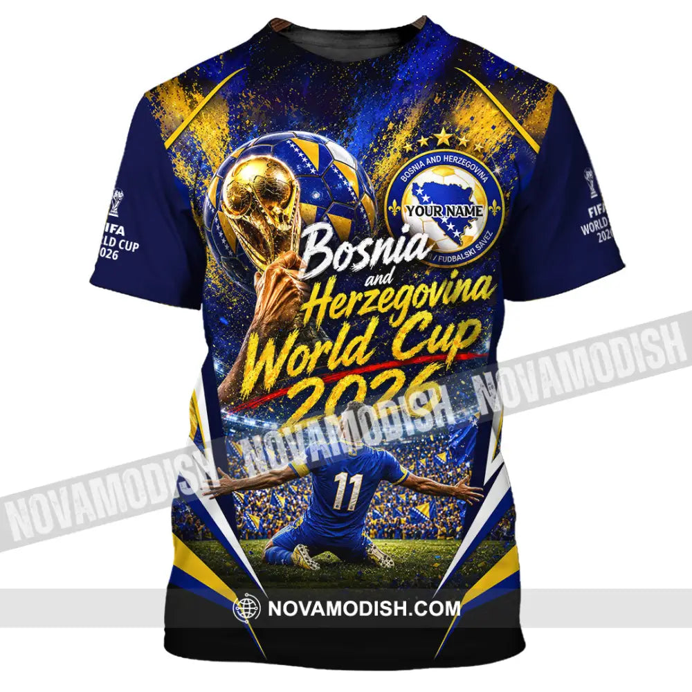 Unisex Shirt - Custom Bosnia And Herzegovina World Cup 2026 Shirt - T-Shirt / S - T-shirt