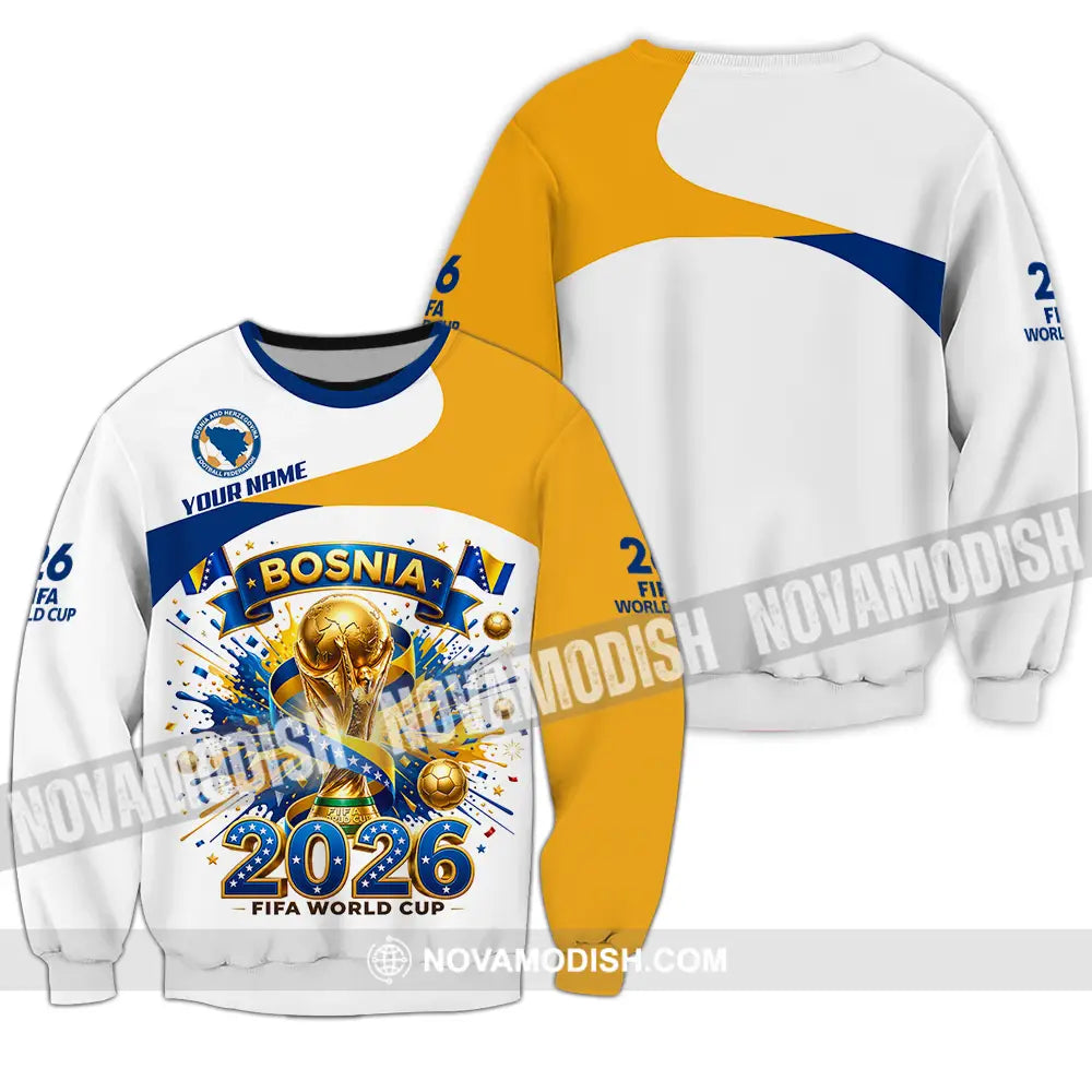 Unisex Shirt - Custom Bosnia World Cup 2026 3D Shirt - Long Sleeve / S - T-shirt