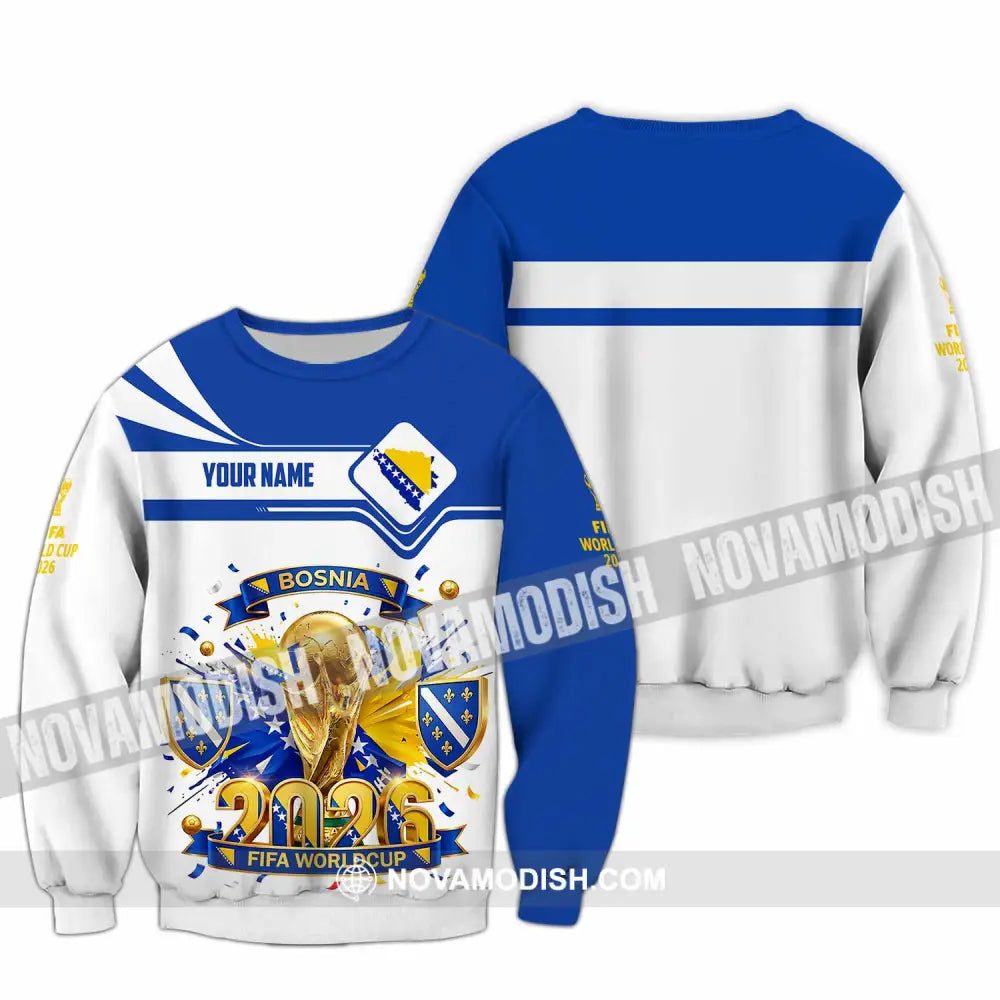Unisex Shirt - Custom Bosnia World Cup 2026 3D Shirt - Long Sleeve / S - T-shirt