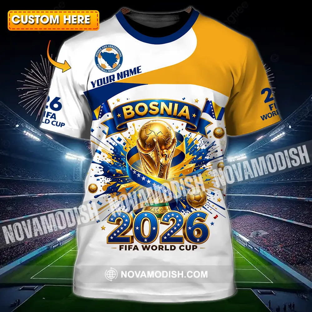 Unisex Shirt - Custom Bosnia World Cup 2026 3D Shirt - T-shirt