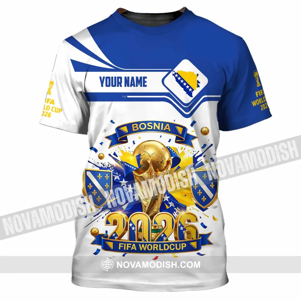 Unisex Shirt - Custom Bosnia World Cup 2026 3D Shirt - T-Shirt / S - T-shirt