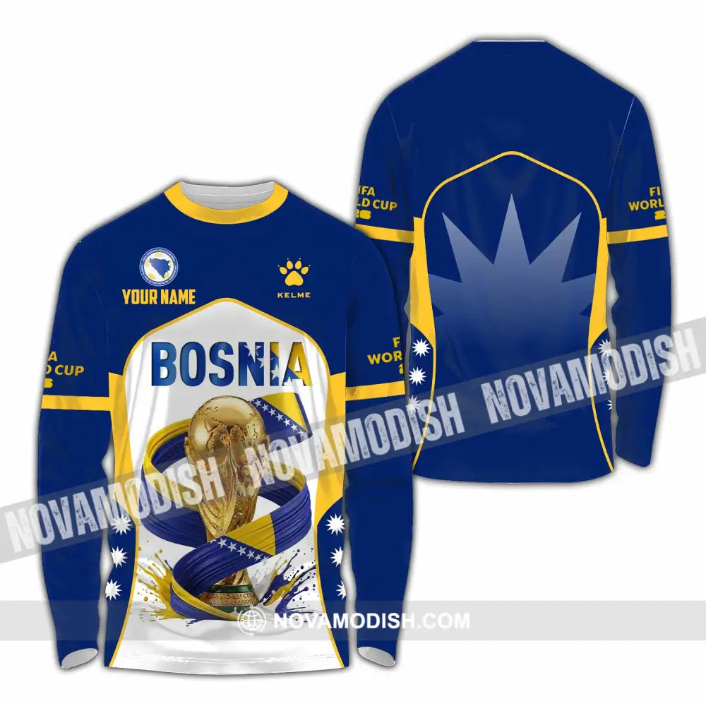 Unisex Shirt - Custom Bosnia World Cup 2026 Shirt - Long Sleeve Shirt / S - T-shirt