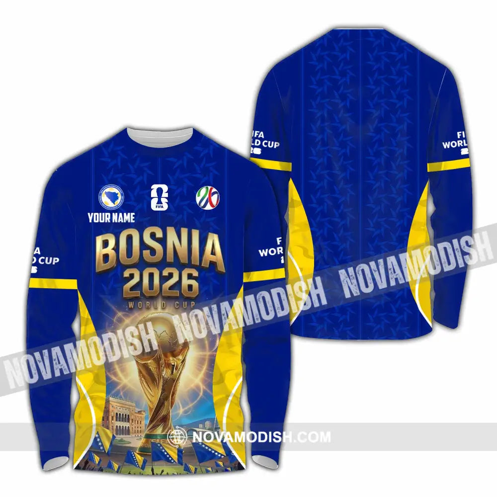Unisex Shirt - Custom Bosnia World Cup 2026 Shirt - Long Sleeve Shirt / S - T-shirt