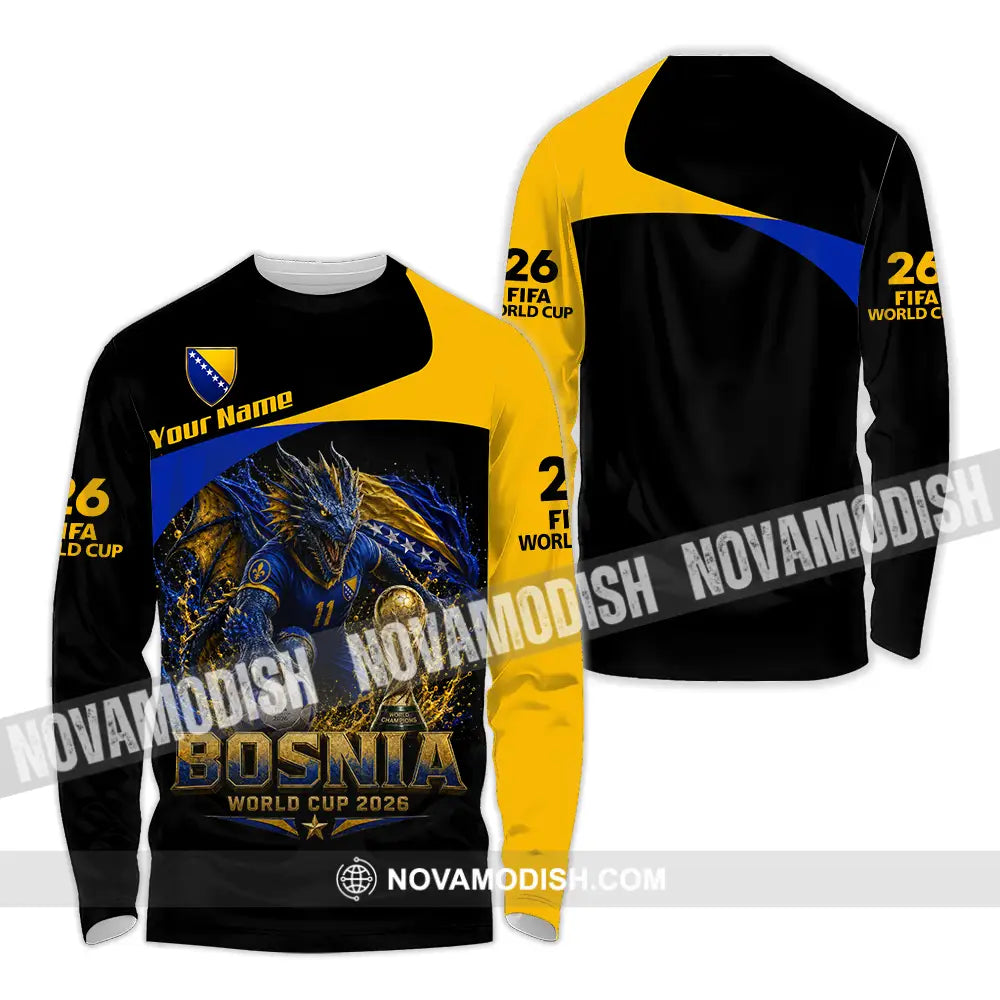 Unisex Shirt - Custom Bosnia World Cup 2026 Shirt - Long Sleeve Shirt / S - T-shirt