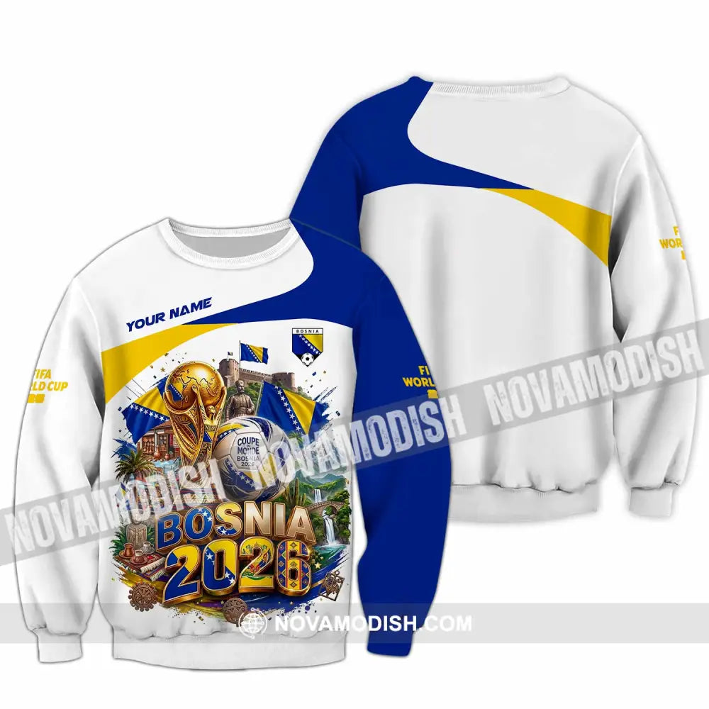 Unisex Shirt - Custom Bosnia World Cup 2026 Shirt - Long Sleeve / S - T-shirt