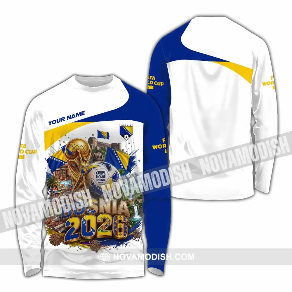 Unisex Shirt - Custom Bosnia World Cup 2026 Shirt - Long Sleeve Shirt / S - T-shirt