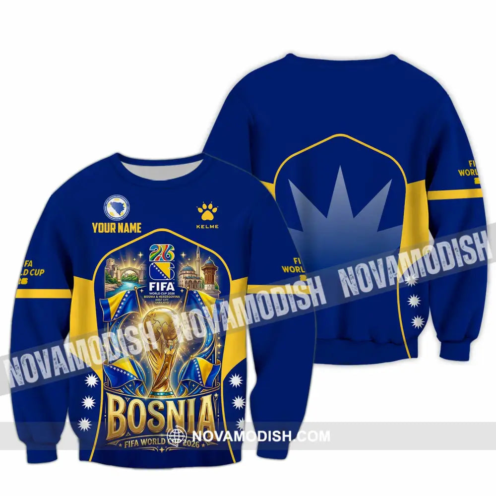 Unisex Shirt - Custom Bosnia World Cup 2026 Shirt - Long Sleeve / S - T-shirt