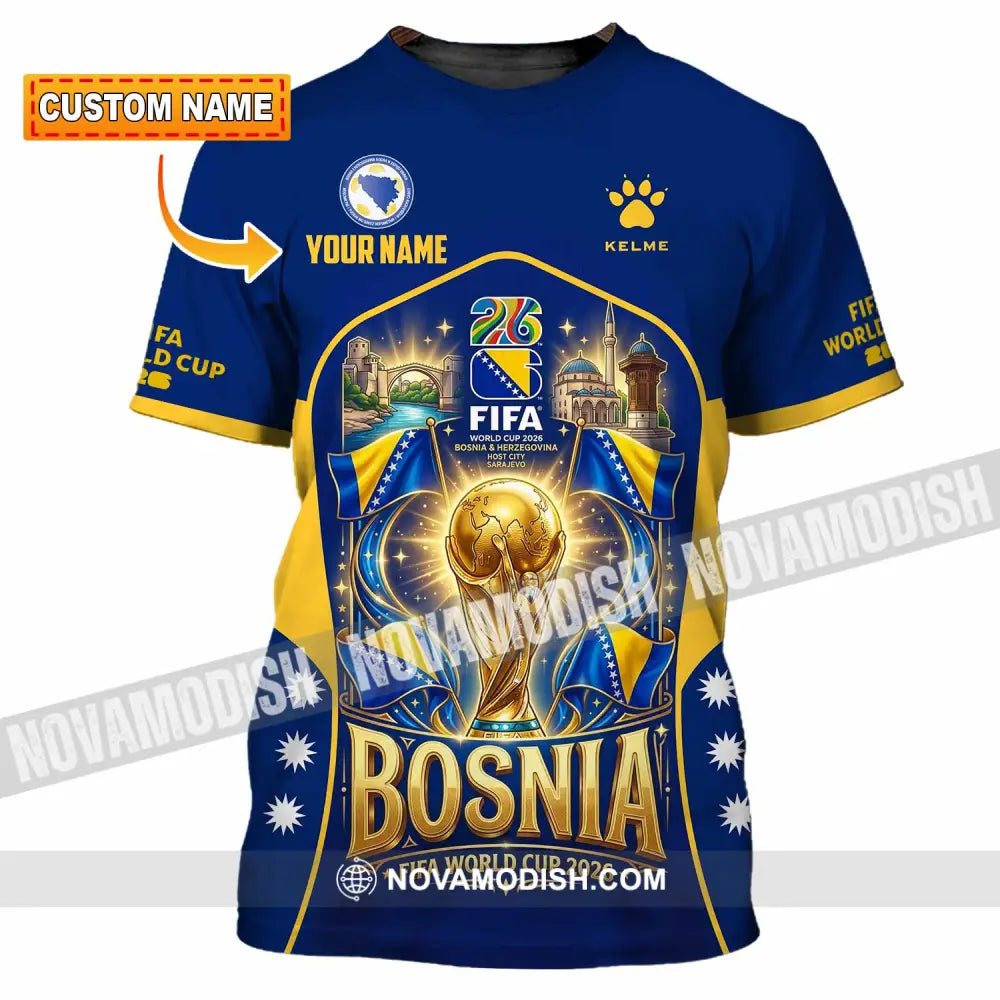 Unisex Shirt - Custom Bosnia World Cup 2026 Shirt - T-shirt