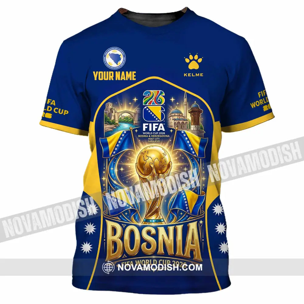 Unisex Shirt - Custom Bosnia World Cup 2026 Shirt - T-Shirt / S - T-shirt