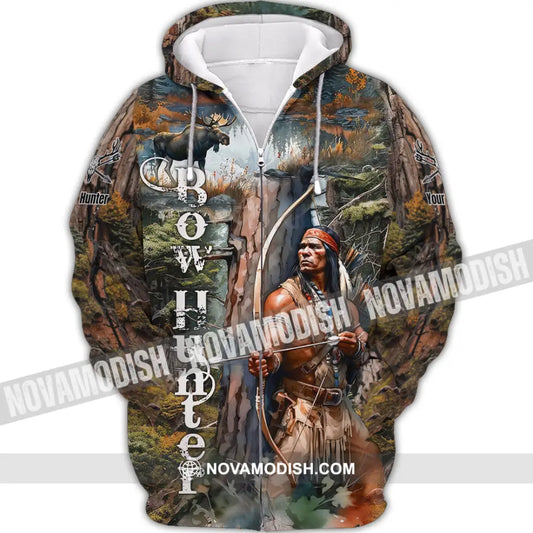 Unisex Shirt - Custom Bow Hunter Shirt Zipper Hoodie / S T-shirt