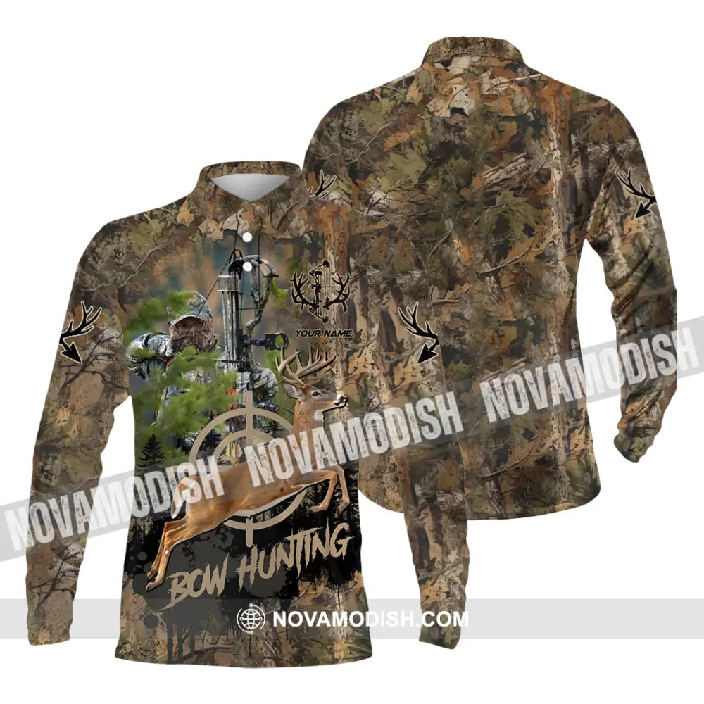 Unisex Shirt - Custom Bow Hunting Shirt Long Sleeve Polo / S T-shirt