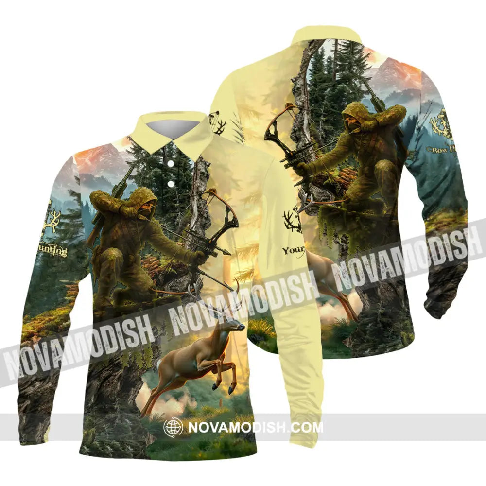 Unisex Shirt - Custom Bow Hunting Shirt Long Sleeve Polo / S T-shirt