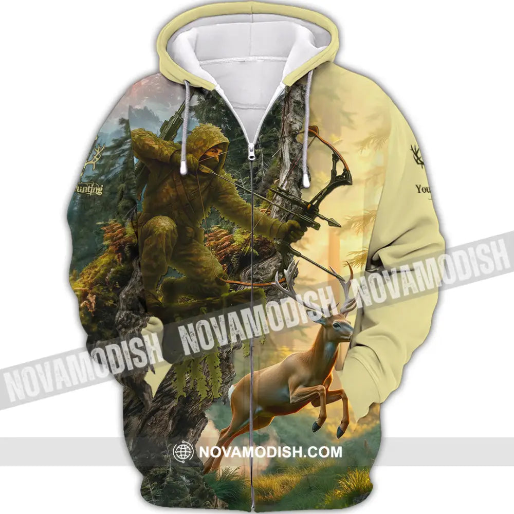 Unisex Shirt - Custom Bow Hunting Shirt Zipper Hoodie / S T-shirt