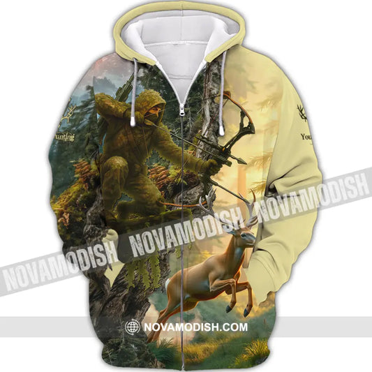 Unisex Shirt - Custom Bow Hunting Shirt Zipper Hoodie / S T-shirt