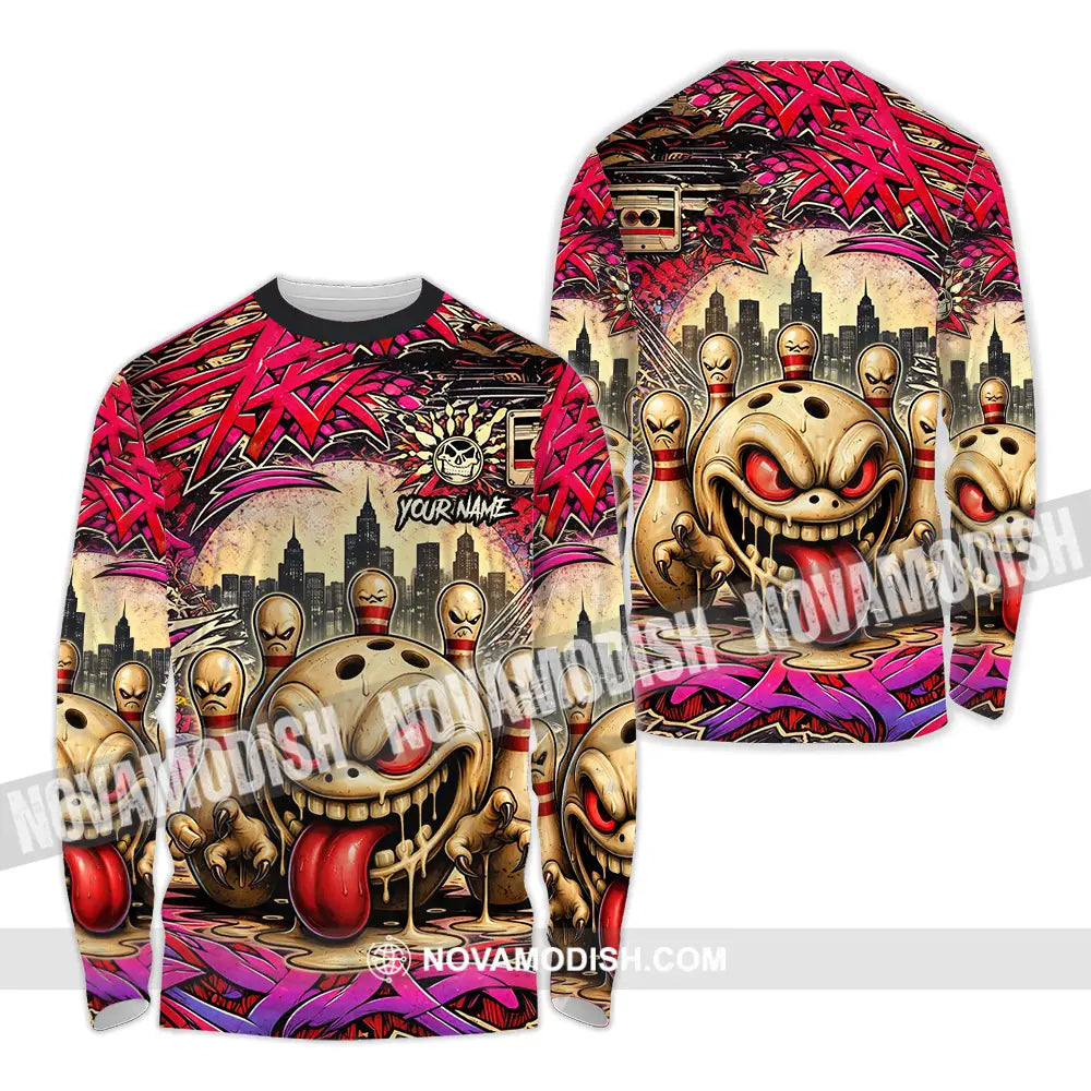 Unisex Shirt - Custom Bowling 3D Shirt Long Sleeve Shirt / S T-shirt