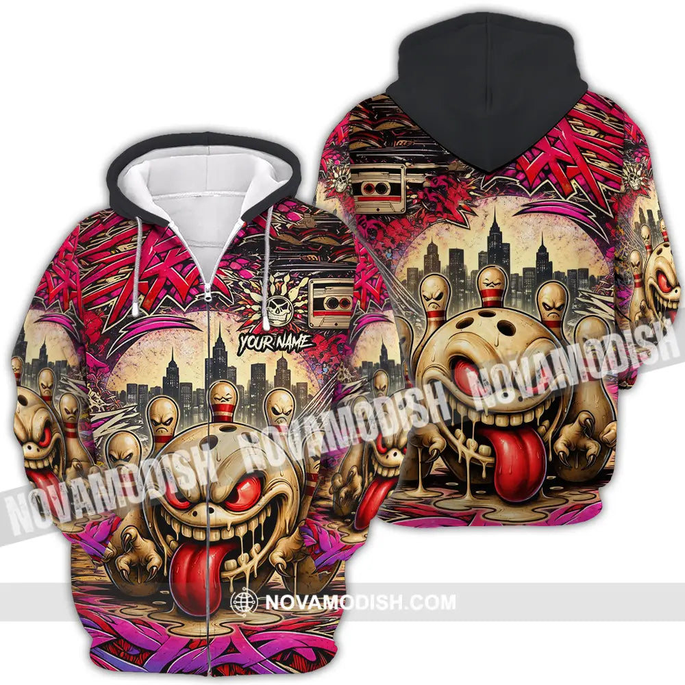 Unisex Shirt - Custom Bowling 3D Shirt Zipper Hoodie / S T-shirt