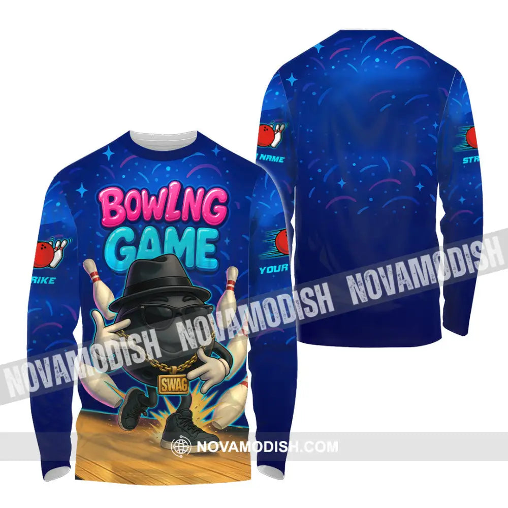Unisex Shirt - Custom Bowling Game Swag Shirt Long Sleeve Shirt / S T-shirt