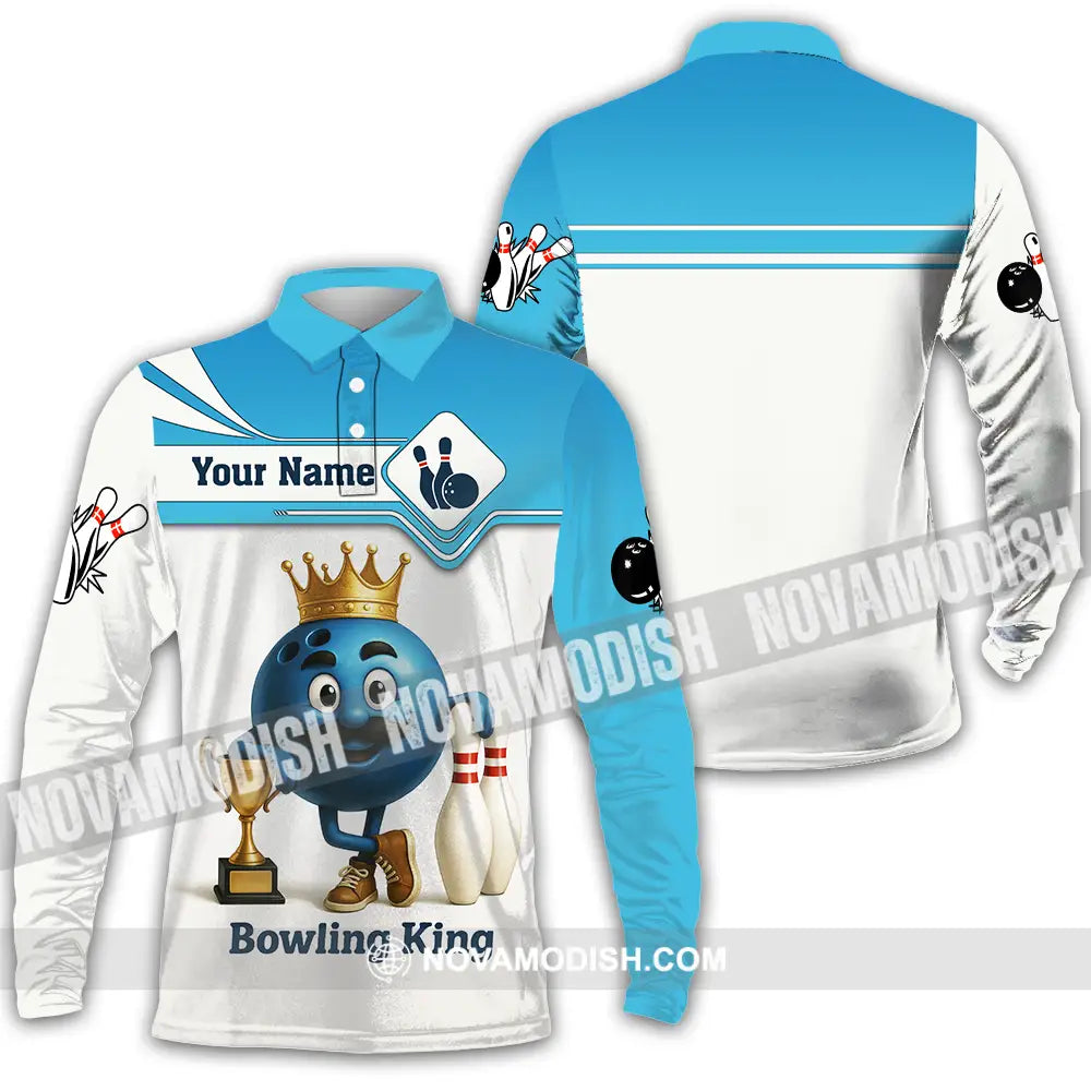 Unisex Shirt - Custom Bowling King Shirt Long Sleeve Polo / S T-shirt