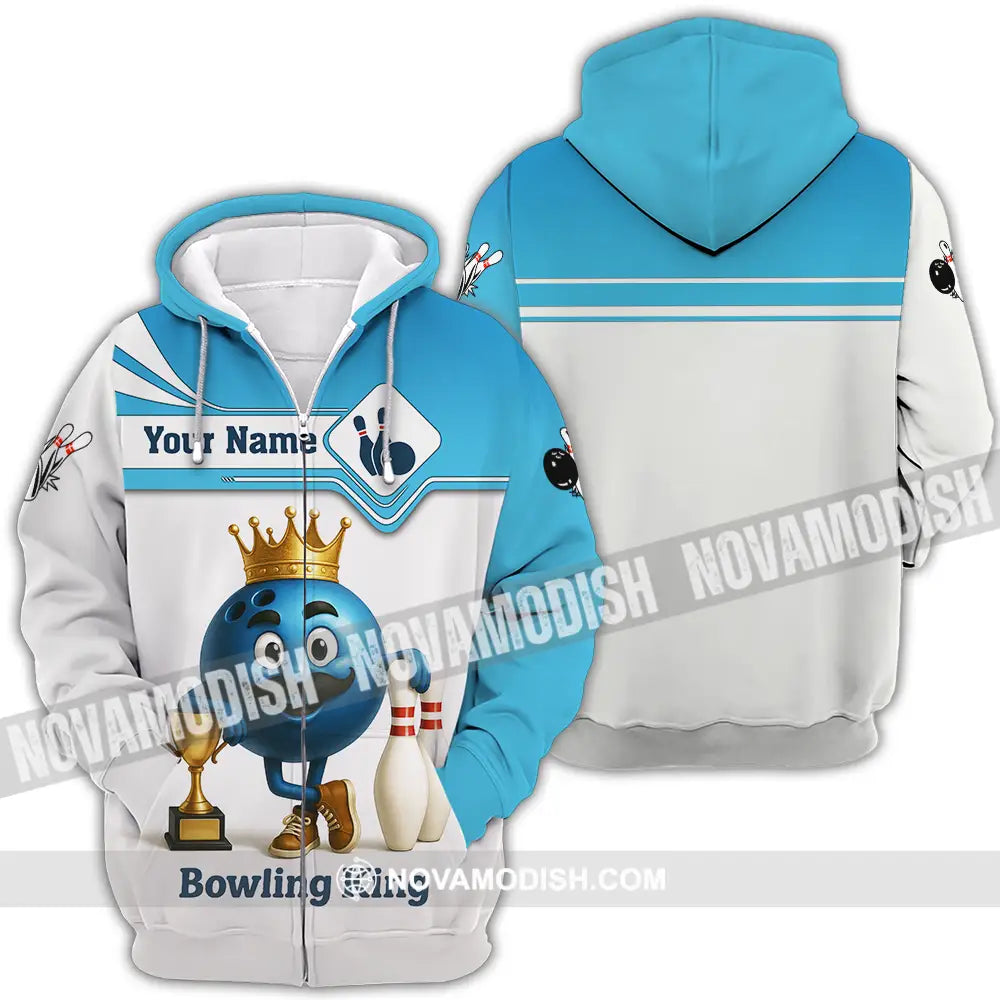 Unisex Shirt - Custom Bowling King Shirt Zipper Hoodie / S T-shirt