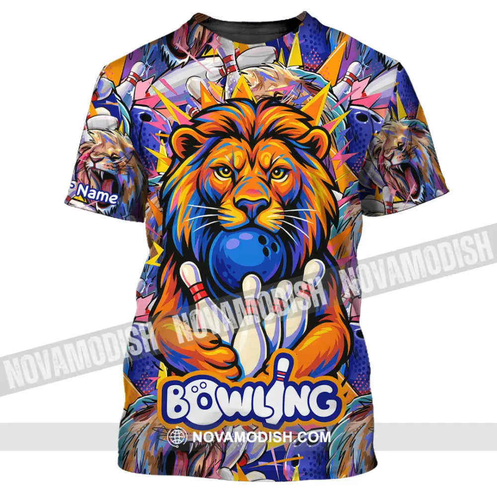 Unisex Shirt - Custom Bowling Lion Shirt T-Shirt / S T-shirt