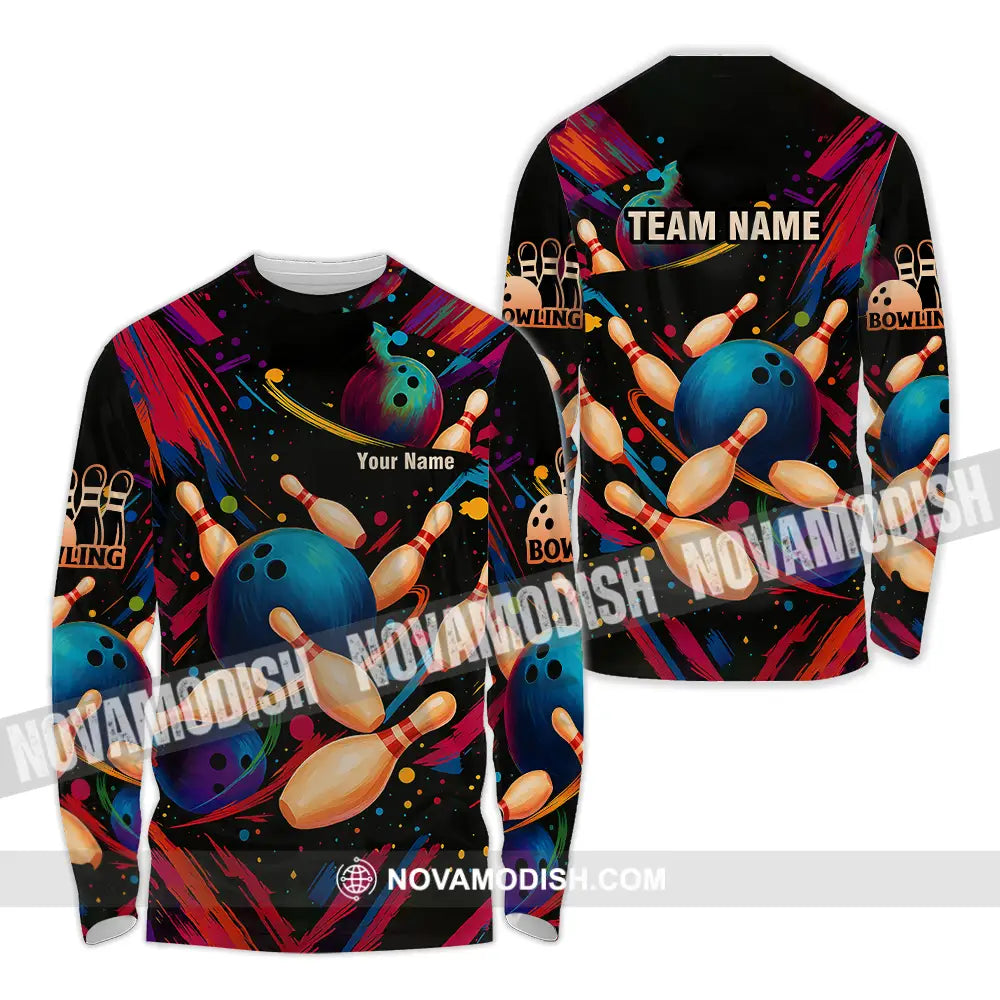 Unisex Shirt - Custom Bowling Shirt Long Sleeve Shirt / S T-shirt