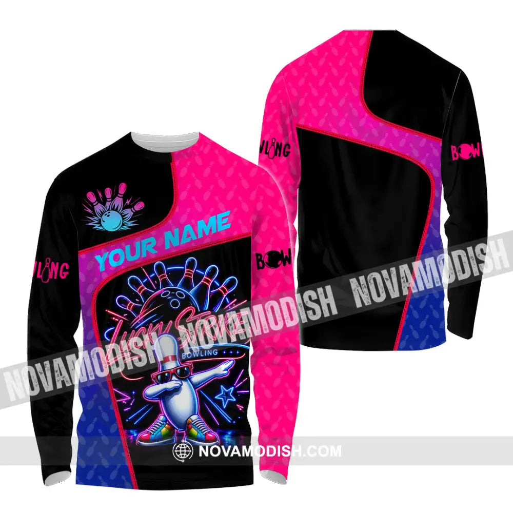 Unisex Shirt - Custom Bowling Lucky Strike Shirt - Long Sleeve Shirt / S - T-shirt