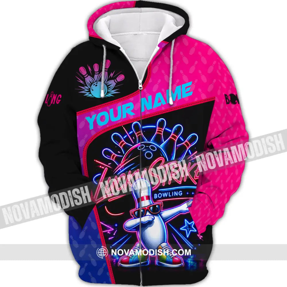 Unisex Shirt - Custom Bowling Lucky Strike Shirt - Zipper Hoodie / S - T-shirt
