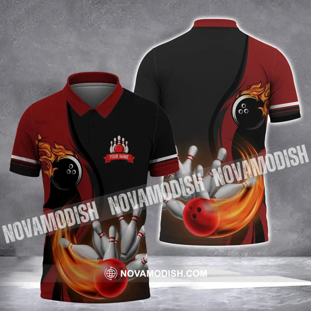 Unisex Shirt - Custom Bowling Name T-Shirt Bowling Player Polo Shirt / S T-shirt