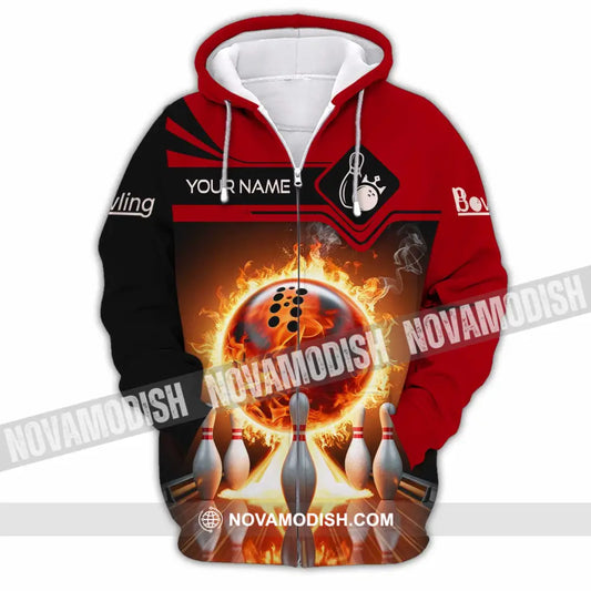 Unisex Shirt - Custom Bowling Player Shirt Zipper Hoodie / S T-shirt