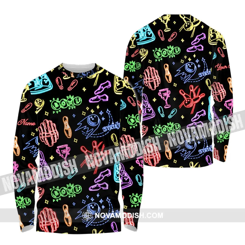 Unisex Shirt - Custom Bowling Strike Shirt Long Sleeve Shirt / S T-shirt