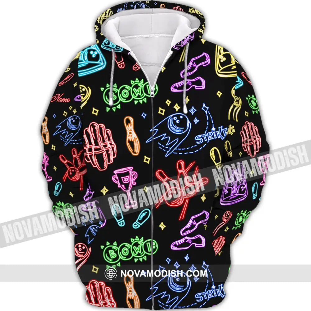 Unisex Shirt - Custom Bowling Strike Shirt Zipper Hoodie / S T-shirt