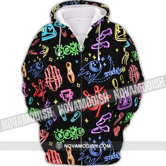 Unisex Shirt - Custom Bowling Strike Shirt Zipper Hoodie / S T-shirt