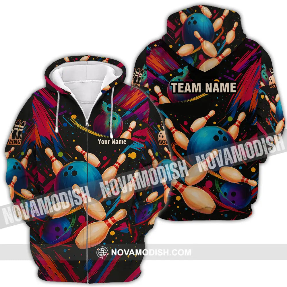 Unisex Shirt - Custom Bowling Shirt Zipper Hoodie / S T-shirt